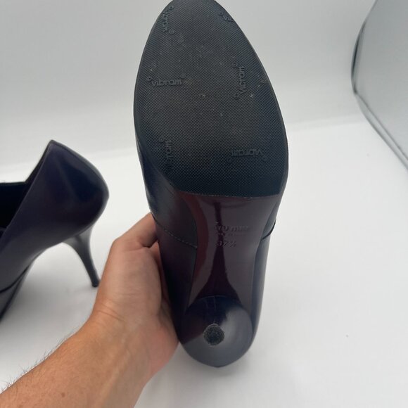 Miu Miu Eggplant Leather Ankle Boots Size 37.5 (US 7.5) - Picture 8 of 12